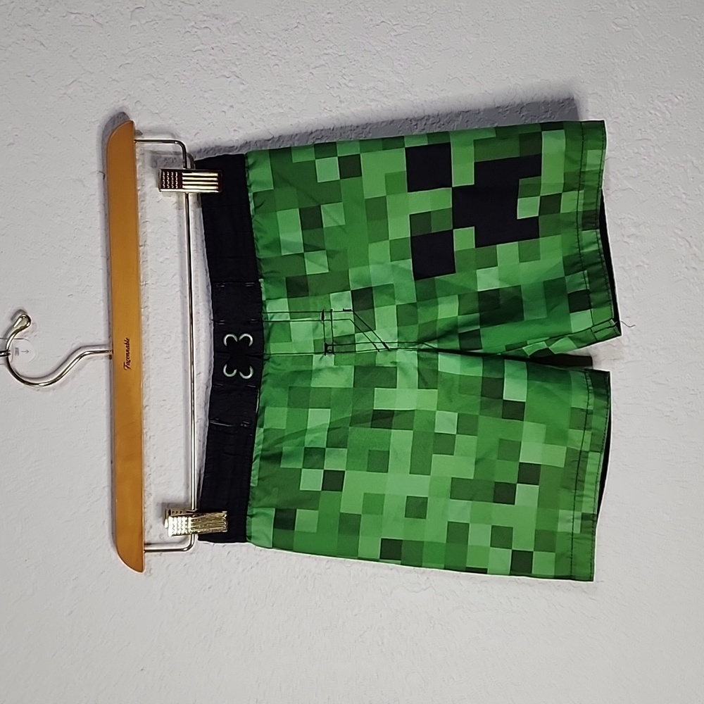 Minecraft Green & Black Swimming Shorts Sz. XS